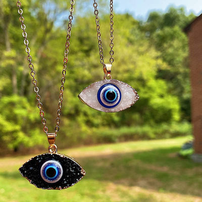 Olivenorma Clear Quartz Evil Eye Energy Necklace - image 1