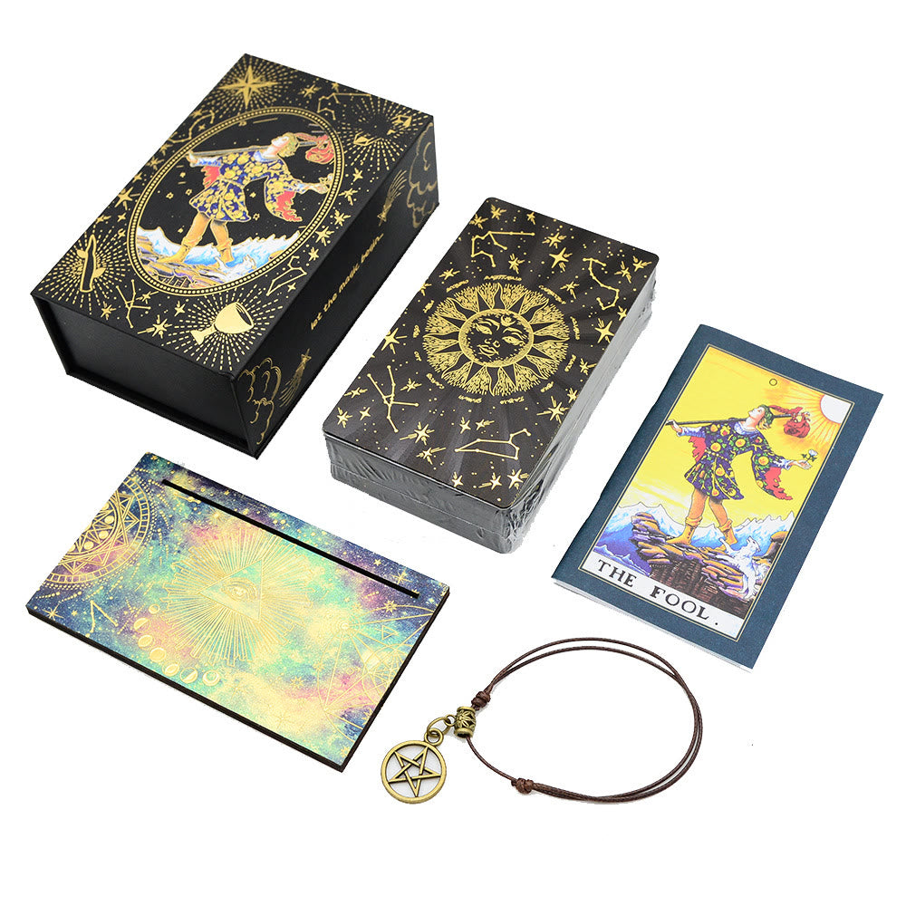 Olivenorma Black Gold Waite Foil Golden Tarot Deck Cards