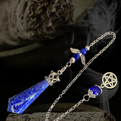 Olivenorma Lapis Lazuli Crystal Crown Wings Pendulum