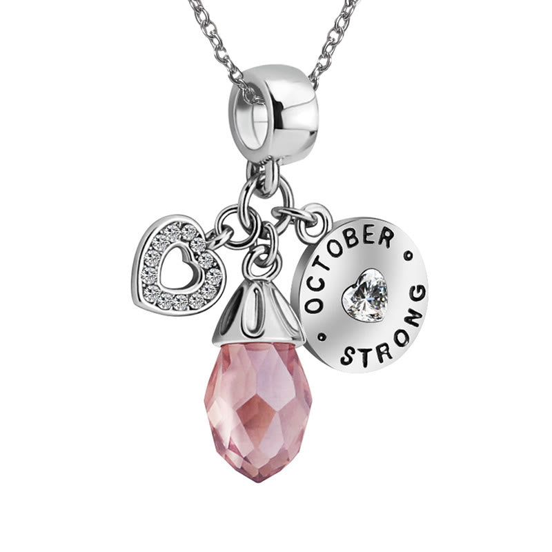 Olivenorma Diamond Heart Pendant Birthstone Necklace