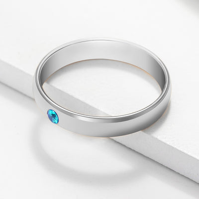 Olivenorma Birthstone Simple Ring Engraved Ring