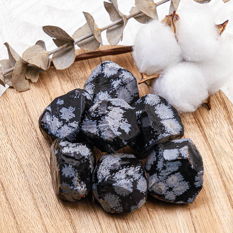 Snowflake Obsidian Natural Tumbled Stone Set