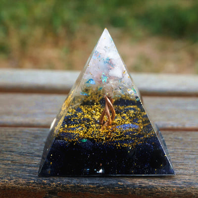 Olivenorma Rose Quartz Blue Sandstone Tree Of Life Orgone Pyramid