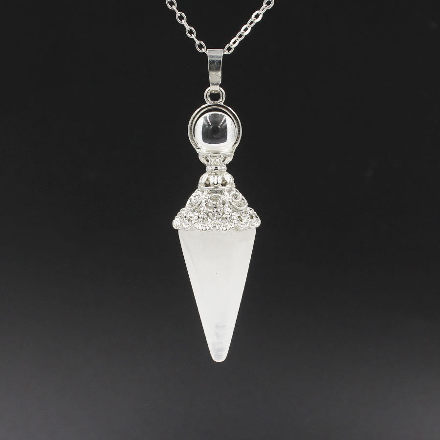 Olivenorma Healing Crystal Point Pendant Necklaces