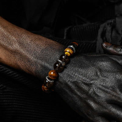 Olivenorma "Eye of Vision" Natural Tiger Eye Beaded Bracelet