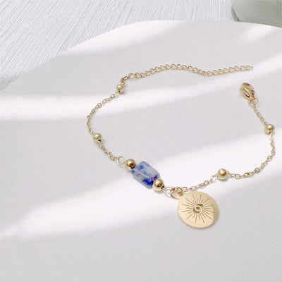 Olivenorma Natural Blue Sodalite Evil Eye Bracelet Earring Necklace