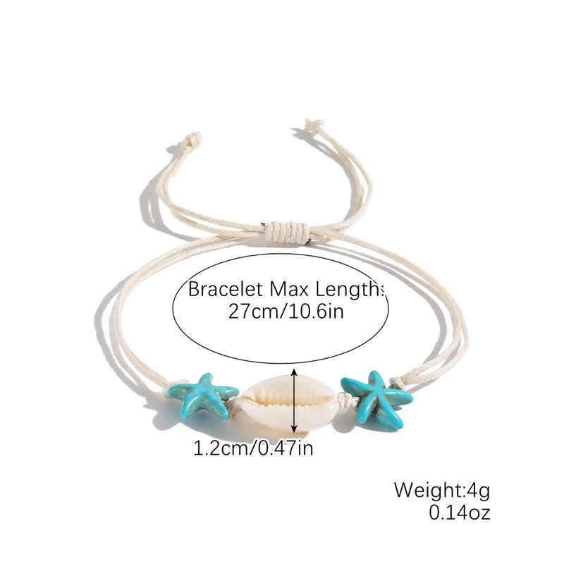 Olivenorma White Turquoise Starfish Turtle Pendant Beach Bracelet