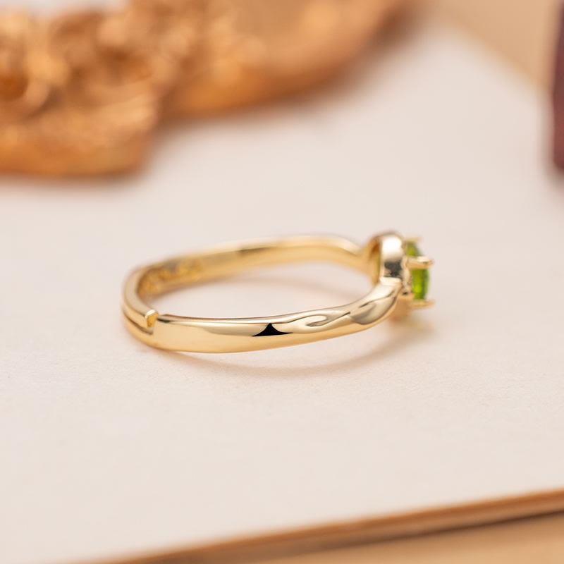 Olivenorma Peridot Irregular Simple S925 Gold Plated Ring