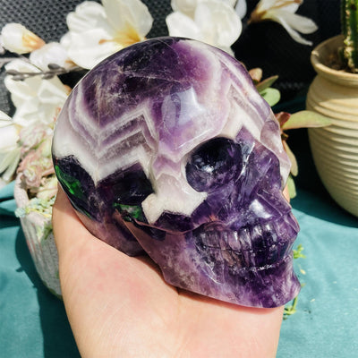 Olivenorma 10cm Natural Dream Amethyst Gemstone Decoration Crystal Skull