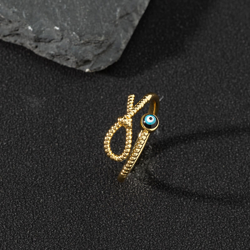 Olivenorma White Zircon Ring Evil Eye Adjustable Ring