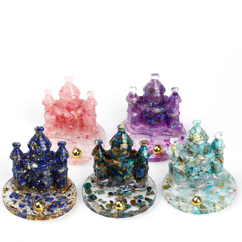 Olivenorma Natural Crystal Gravel Epoxy Castle Mobile Phone Holder