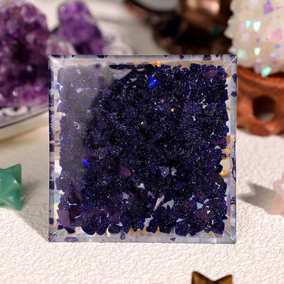 Olivenorma Clear Crystal Aquamarine Eye Of Horus Orgone Pyramid