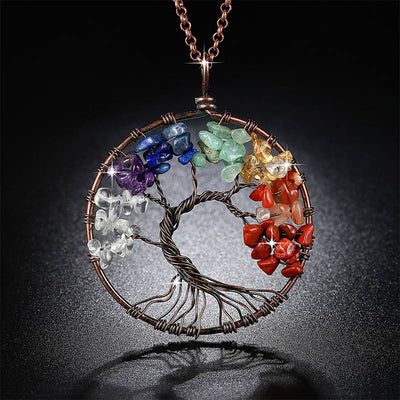 Olivenorma Natural Chakra Tree Of Life Necklace