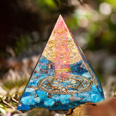 Olivenorma Red Quartz with Lapis Lazuli Orgone Pyramid