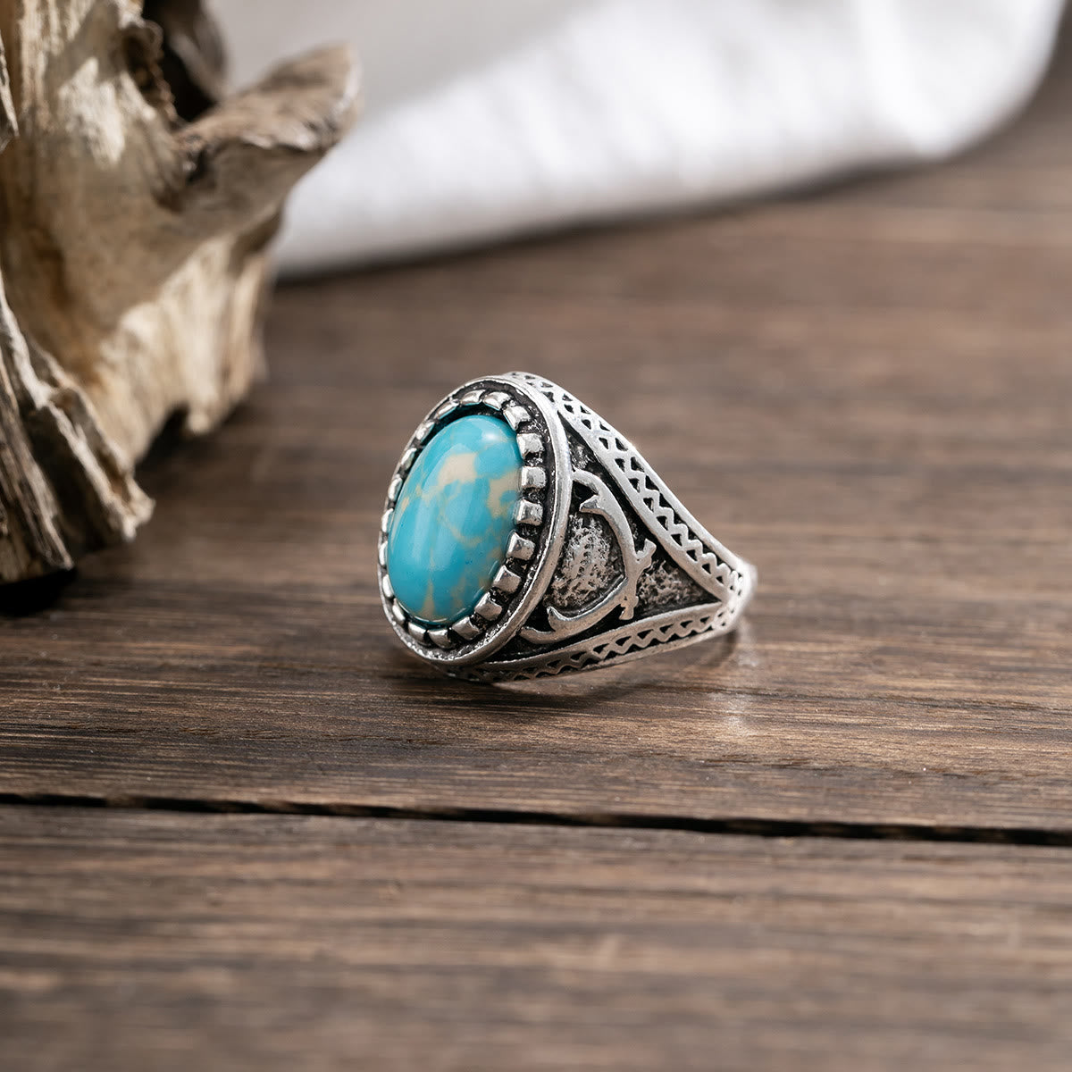 Olivenorma Turquoise Men's Silver Ring