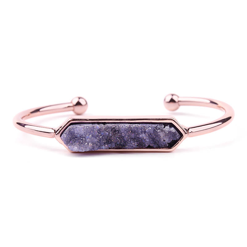 Olivenorma Natural Crystal Cluster Metal Copper Cuff Bracelet