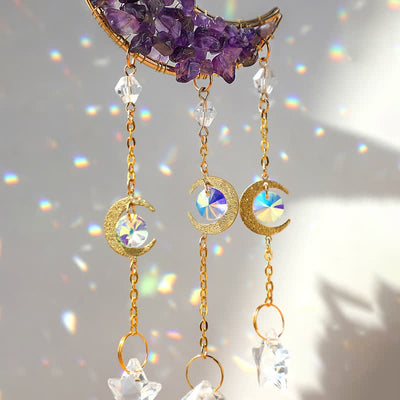 Olivenorma Moon Crystal Hourglass Wind Chime Suncatcher