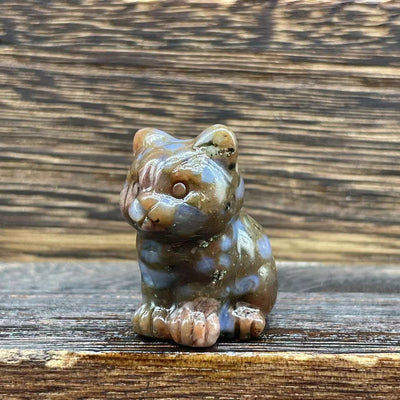 Olivenorma Natural Stone 1.2 Inch Cute Kitten Gemstone Decoration