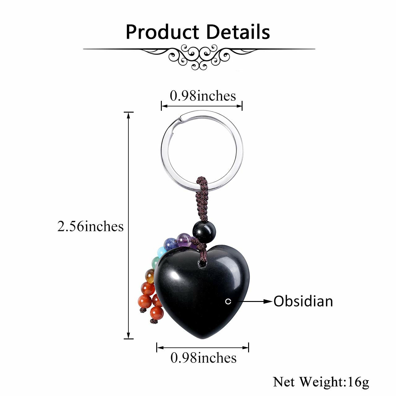 Olivenorma Natural Crystal Heart Keychain