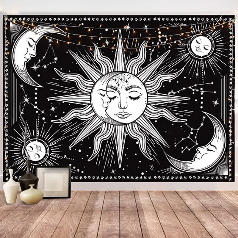 Olivenorma Sun And Moon Retro Art Yoga Wall Hanging Tapestry