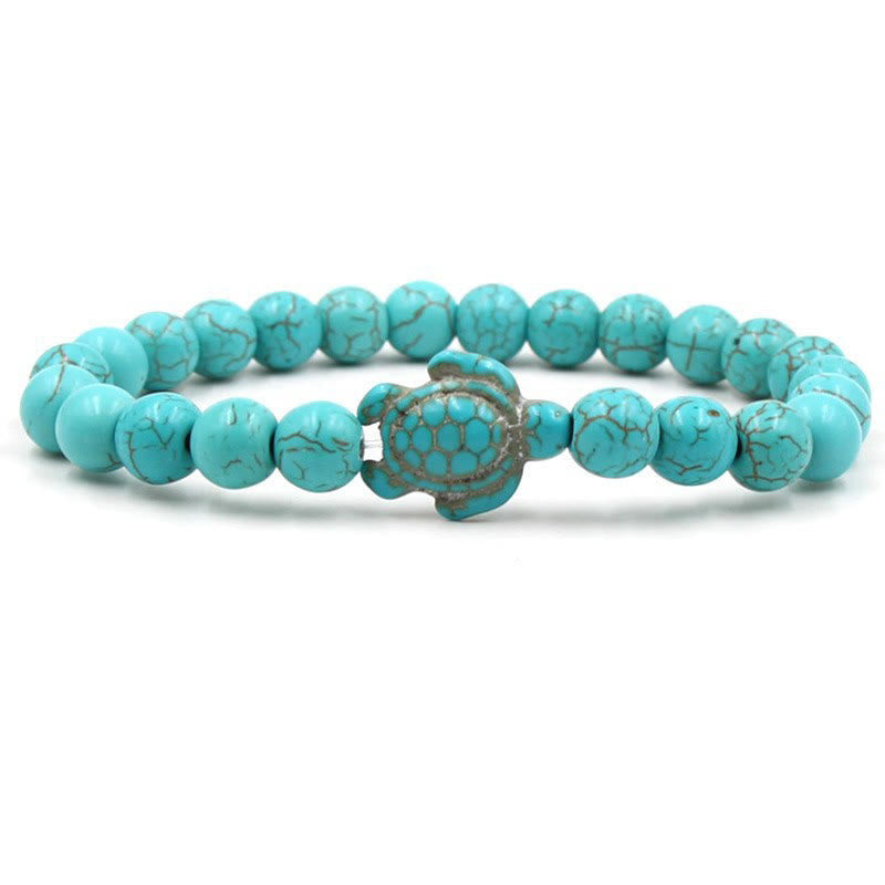 Olivenorma "Sense of Flow" - Natural Stone Turquoise Turtle Simple Bracelet