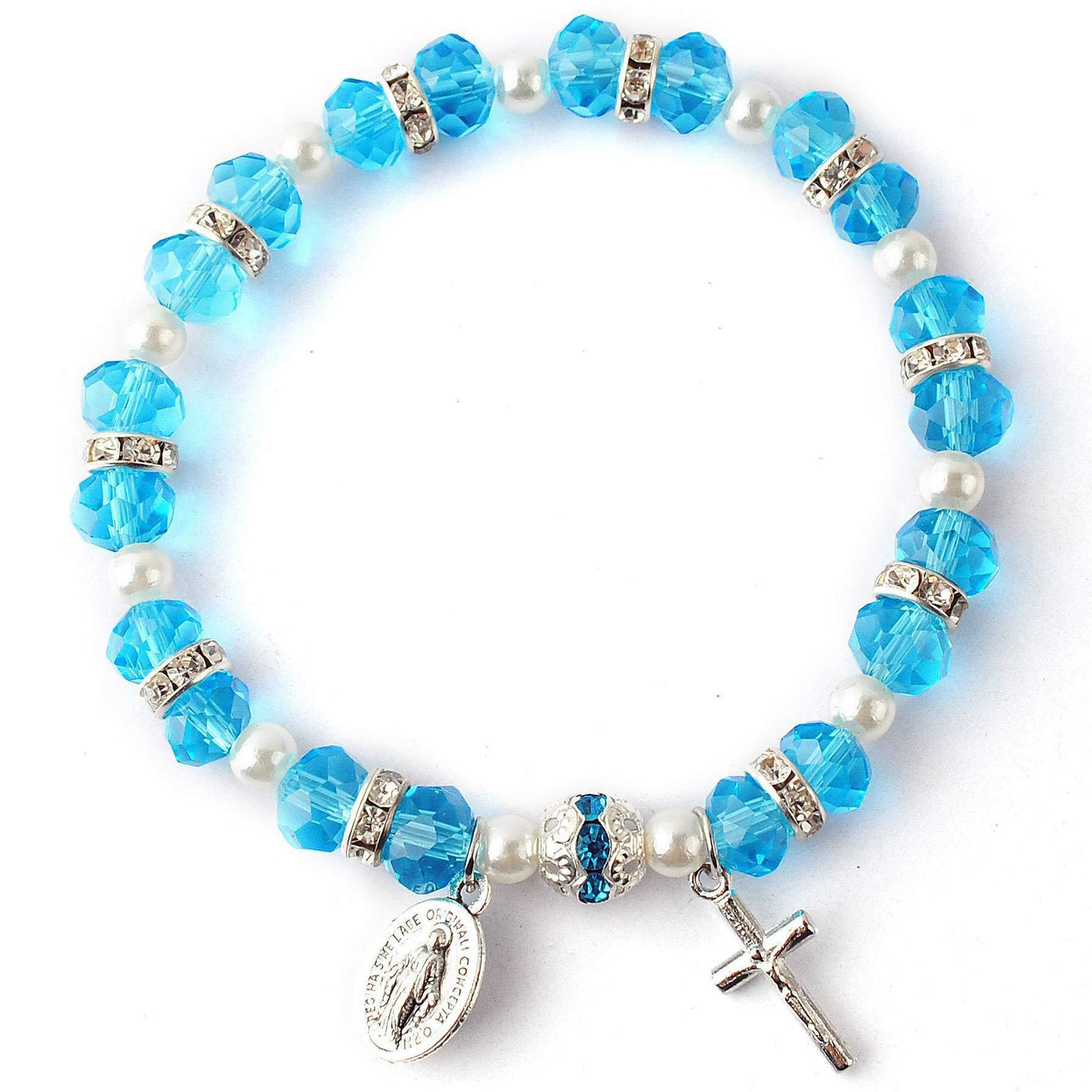 Olivenorma Faceted Crystal Christian Cross Bracelet