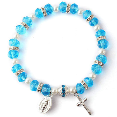 Olivenorma Faceted Crystal Christian Cross Bracelet