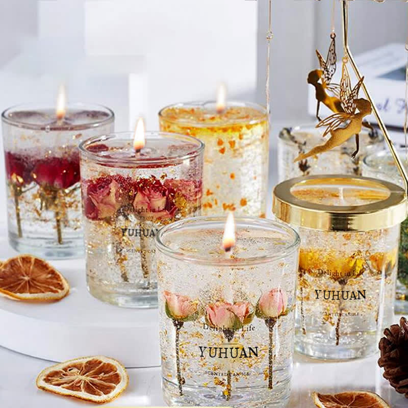 (Clearance 30% OFF / CODE: OFF30) - Olivenorma Romantic Real Flower Aromatherapy Candle