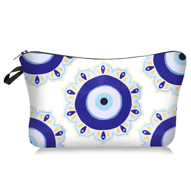 Olivenorma Blue Evil Eye Makeup Cosmetic Bag