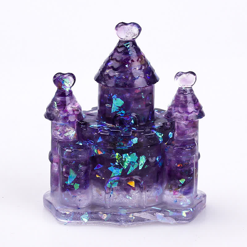 Olivenorma Natural Crystal Epoxy Castle Gemstone Decoration