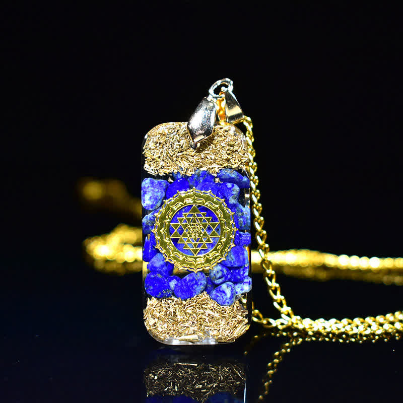 Olivenorma Raise Consciousness - Lapis Lazuli Orgone Energy Necklace - Square Lapis Lazuli - YES PLEASE $8 - image 1