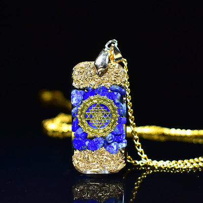 Olivenorma Raise Consciousness - Lapis Lazuli Orgone Energy Necklace - Square Lapis Lazuli - YES PLEASE $8 - image 1