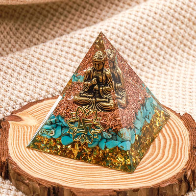 Olivenorma Turquoise Buddha Protection Orgone Pyramid