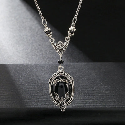 Olivenorma Silver Bat Obsidian Necklace