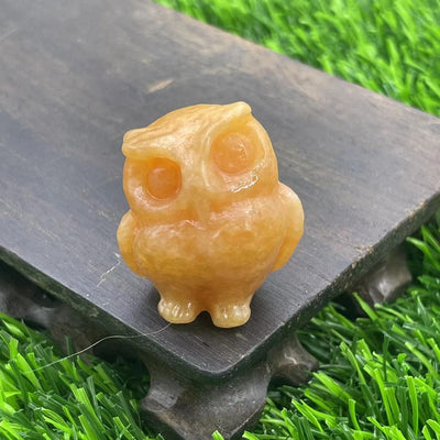 Olivenorma 3.5cm Natural Crystal Owl Ornament Gemstone Decoration