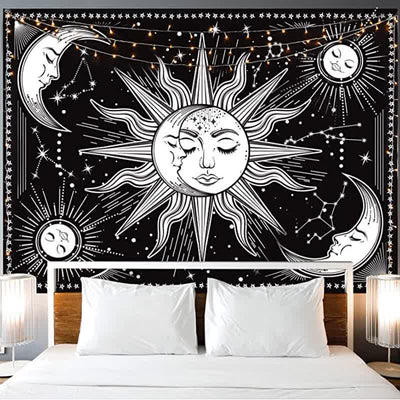 Olivenorma Sun And Moon Retro Art Yoga Wall Hanging Tapestry