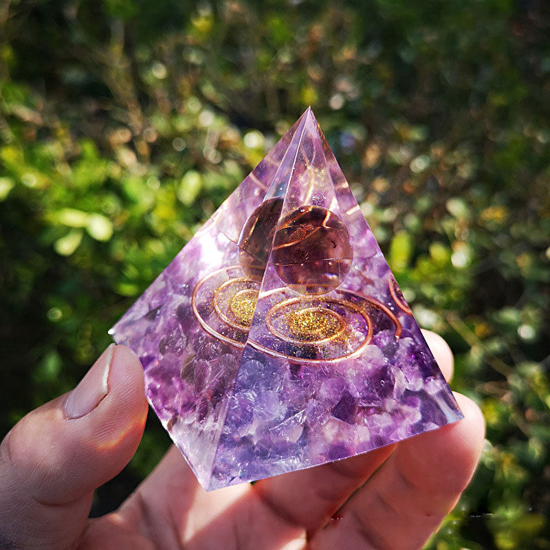 Olivenorma Amethyst Orgone Pyramid